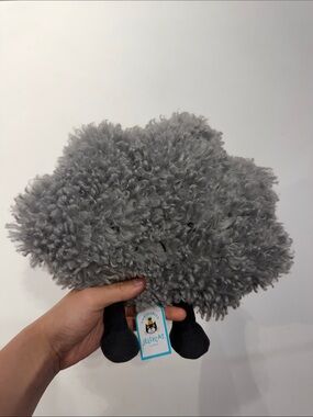 Jellycat Grey Curly Cloud Plush with Black Feet
